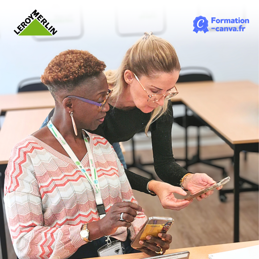 Atelier Canva en entreprise avec l'équipe de Leroy Merlin